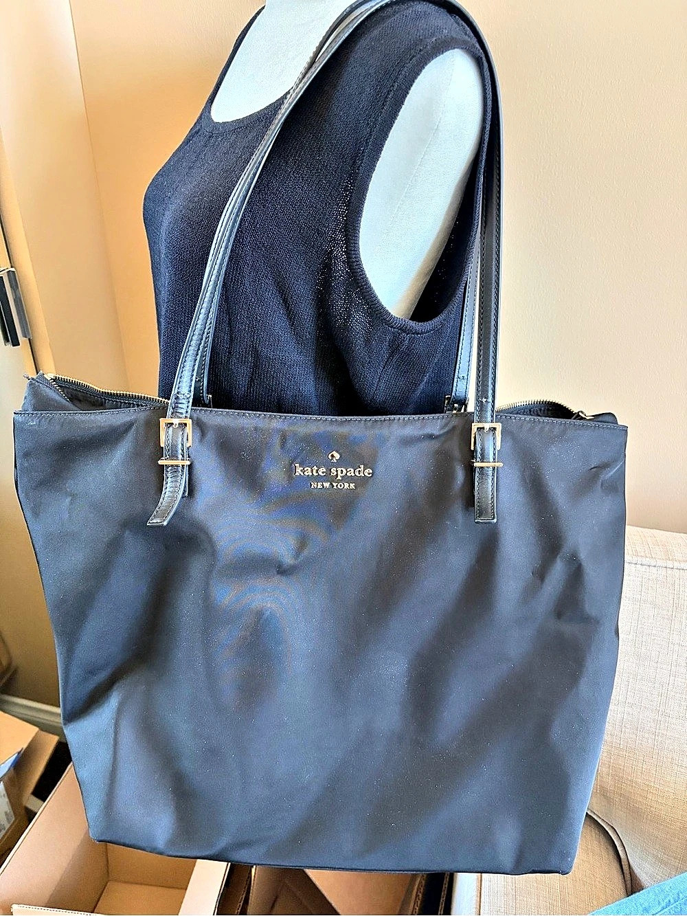 Kate Spade Black Nylon Tote Bag